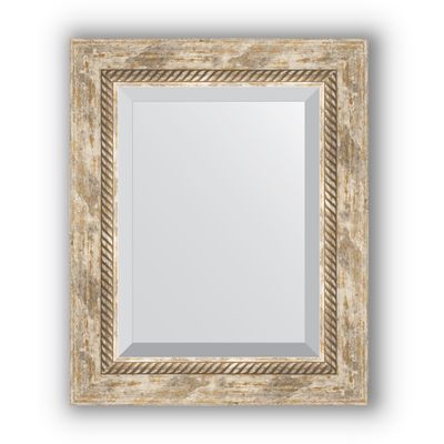 Зеркало с фацетом в багетной раме - прованс с плетением 70 мм, 43 х 53 см, Evoform