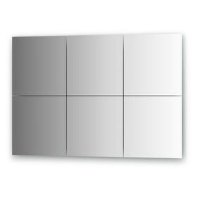 Зеркальная плитка с фацетом 15 мм, - комплект 6 шт квадрат 30 х 30 см, серебро Evoform