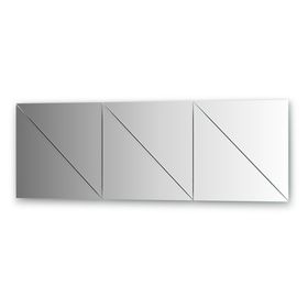 Зеркальная плитка с фацетом 10 мм, - комплект 6 шт треугольник 40 х 40 см, серебро Evoform