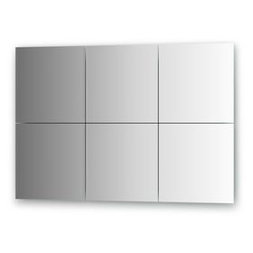 Зеркальная плитка с фацетом 10 мм, - комплект 6 шт квадрат 30 х 30 см, серебро Evoform