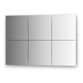 Зеркальная плитка с фацетом 15 мм, - комплект 6 шт квадрат 25 х 25 см, серебро Evoform