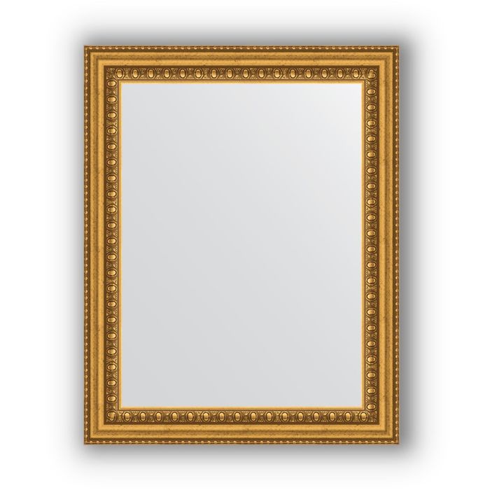 Зеркало в багетной раме - бусы золотые 46 мм, 38 х 48 см, Evoform