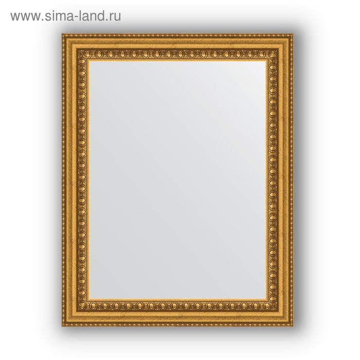 Зеркало в багетной раме - бусы золотые 46 мм, 38 х 48 см, Evoform - Фото 1