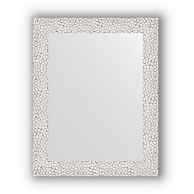 Зеркало в багетной раме - чеканка белая 46 мм, 38 х 48 см, Evoform