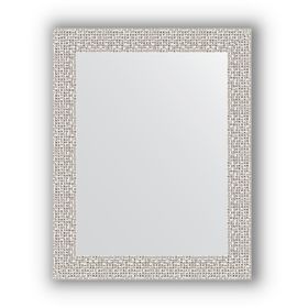Зеркало в багетной раме - мозаика хром 46 мм, 38 х 48 см, Evoform
