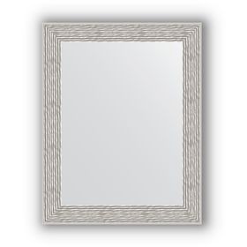 Зеркало в багетной раме - волна алюминий 46 мм, 38 х 48 см, Evoform