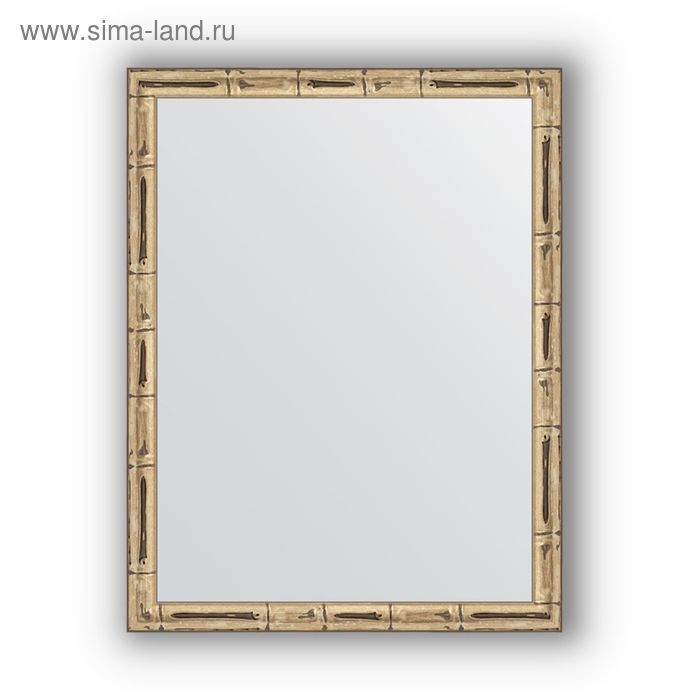 Зеркало в багетной раме - серебряный бамбук 24 мм, 34 х 44 см, Evoform - Фото 1