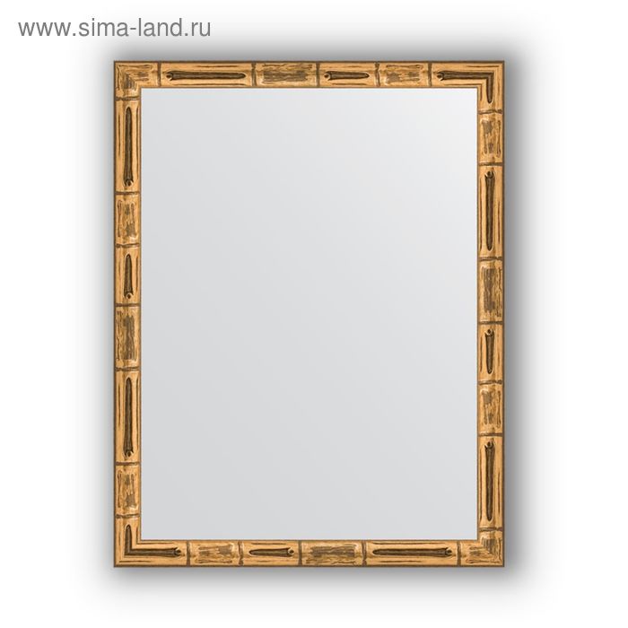 Зеркало в багетной раме - золотой бамбук 24 мм, 34 х 44 см, Evoform - Фото 1