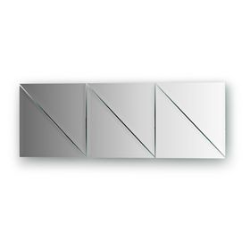Зеркальная плитка с фацетом 10 мм, - комплект 6 шт треугольник 20 х 20 см, серебро Evoform