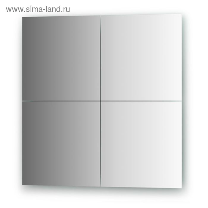 Зеркальная плитка со шлифованной кромкой - комплект 4 шт квадрат 30 х 30 см, серебро Evoform - Фото 1