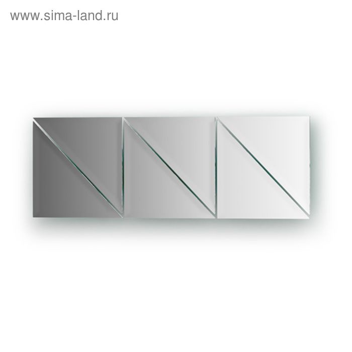 Зеркальная плитка с фацетом 10 мм, - комплект 6 шт треугольник 15 х 15 см, серебро Evoform - Фото 1