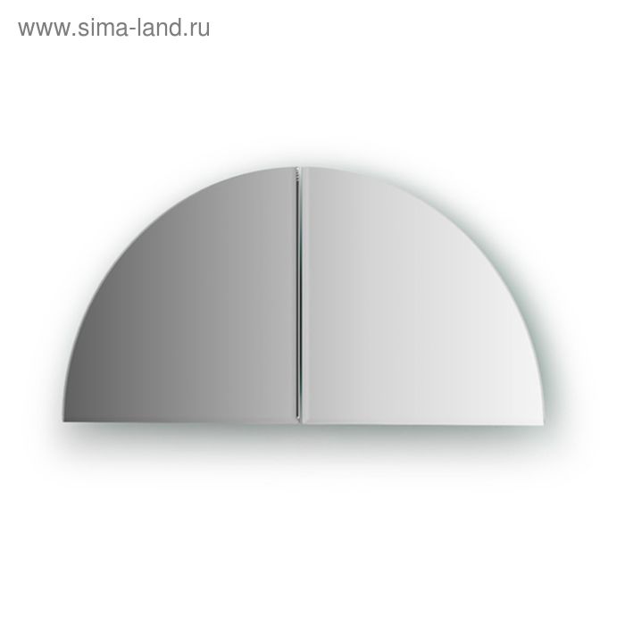 Зеркальная плитка с фацетом 5 мм, - комплект 2 шт четверть круга 20 х 20 см, серебро Evoform