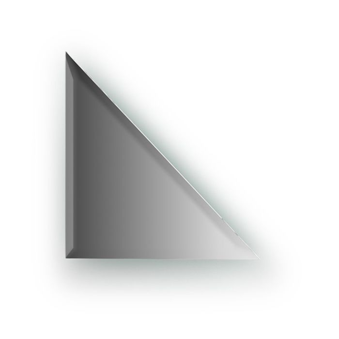Зеркальная плитка с фацетом 10 мм, треугольник 20 х 20 см, серебро Evoform