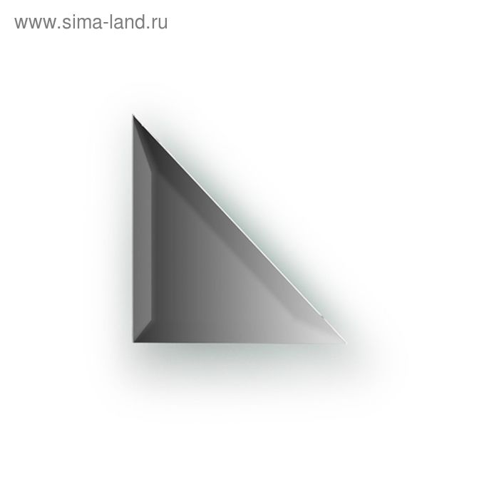 Зеркальная плитка с фацетом 15 мм, треугольник 15 х 15 см, серебро Evoform - Фото 1