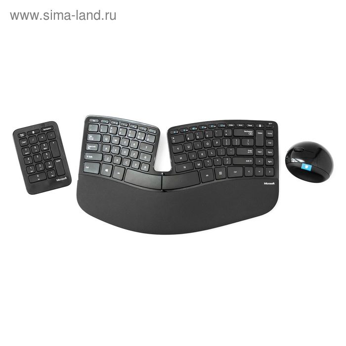 Комплект клавиатура и мышь Microsoft Sculpt Ergonomic, беспроводной, мембранный, USB,черный - Фото 1