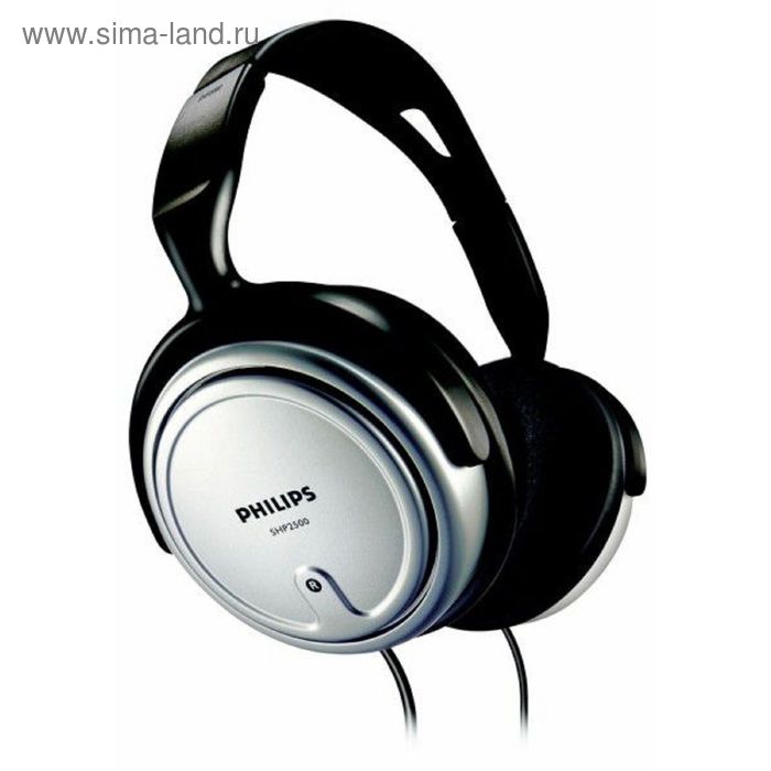 Наушники Philips SHP2500/10, накладные, оголовье, провод 6 м, цвет серебро - Фото 1