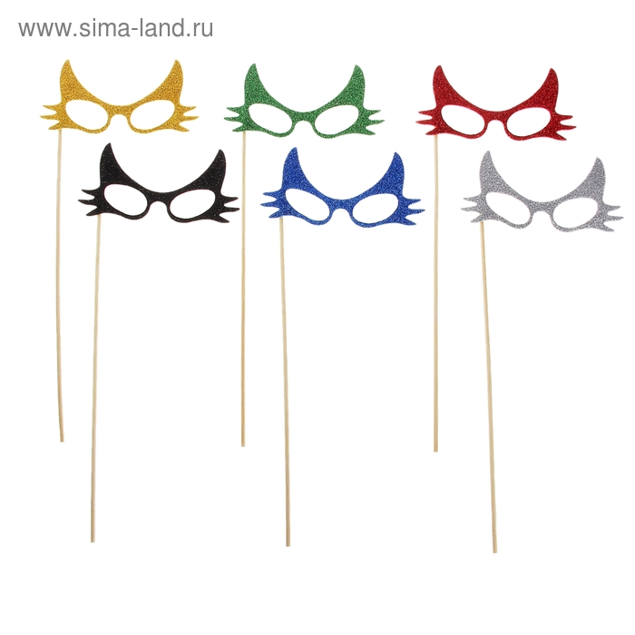 Аксессуары для фотосессии на палочке очки "Незнакомка", цвета МИКС - Фото 1