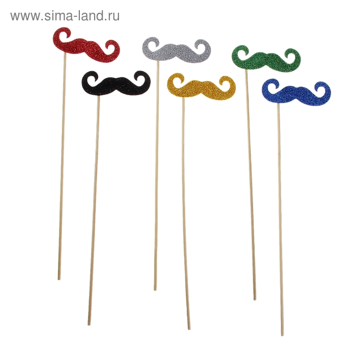 Аксессуары для фотосессии на палочке усы "Казак", цвета МИКС - Фото 1