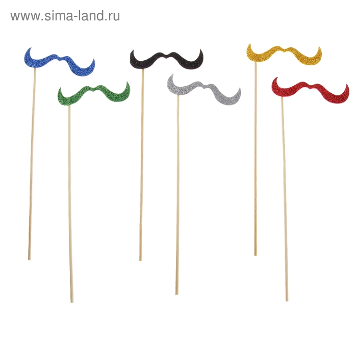 Аксессуары для фотосессии «Длинные усы», на палочке, цвета МИКС - Фото 1