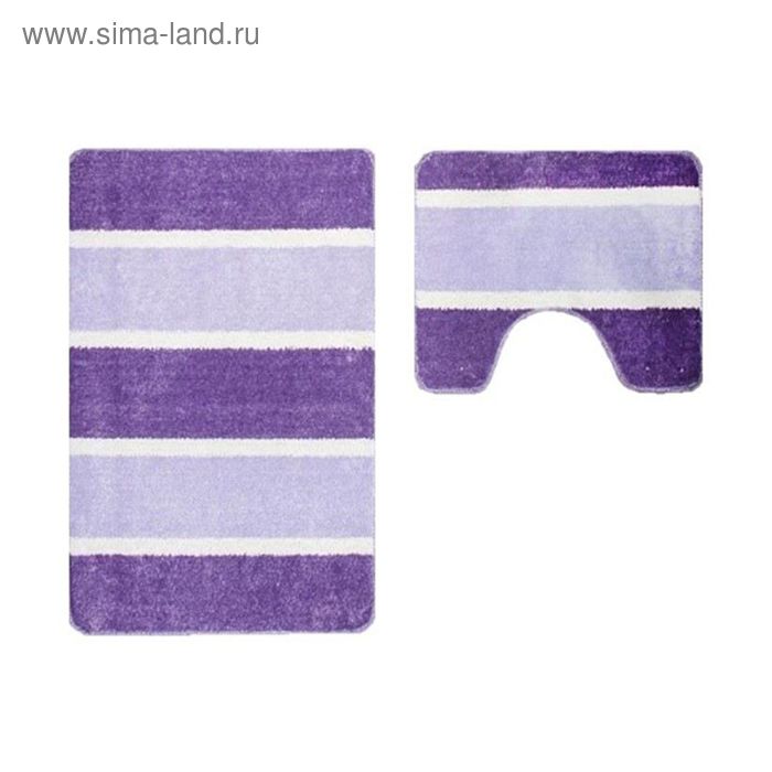 Набор ковриков для ванной Sera 2 шт:70 х 45, 45 х 45, цвет фиолетовый