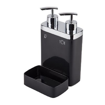 Дозатор для жидкого мыла с секцией для губки Viva, цвет черный