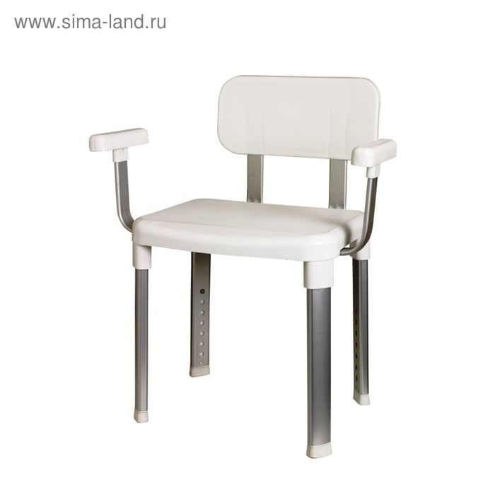 Стул-кресло с подлокотниками белое с регулируемой высотой, нагрузка до 130 кг - Фото 1