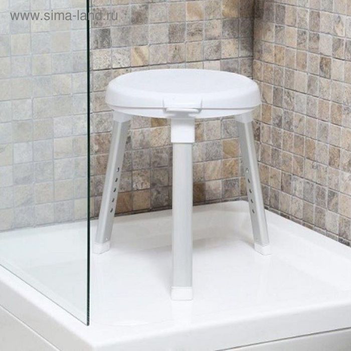 Стул для ванной с поворотным сиденьем, цвет белый - Фото 1