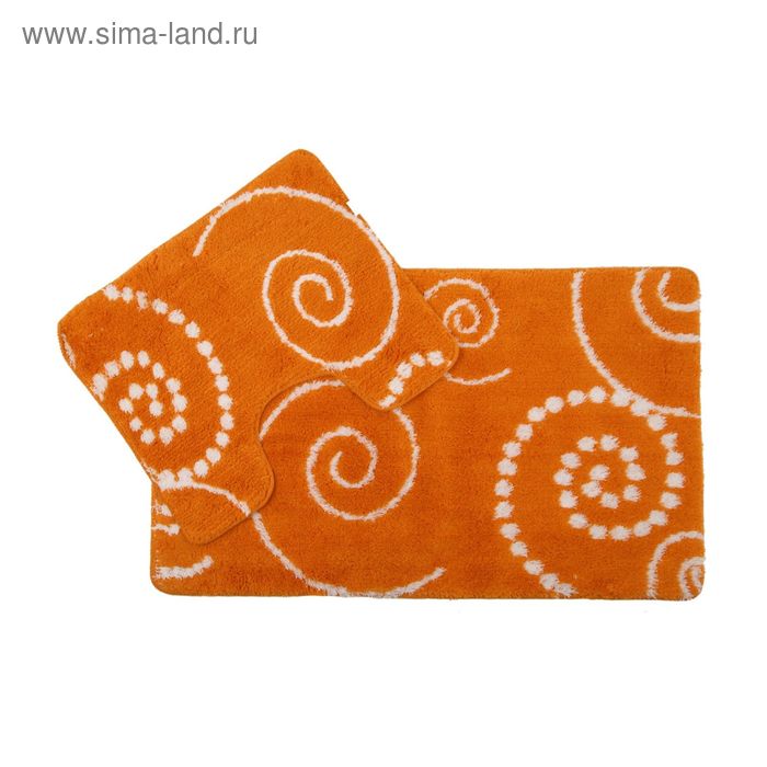 Набор ковриков Maison 2 шт, цвет оранжевый - Фото 1