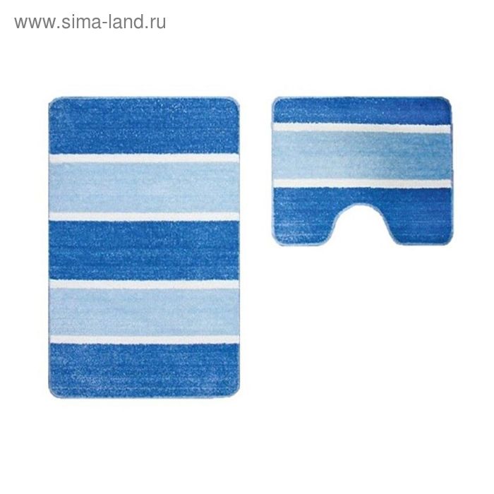 Набор ковриков для ванной Sera 2 шт:70 х 45, 45 х 45, цвет голубой
