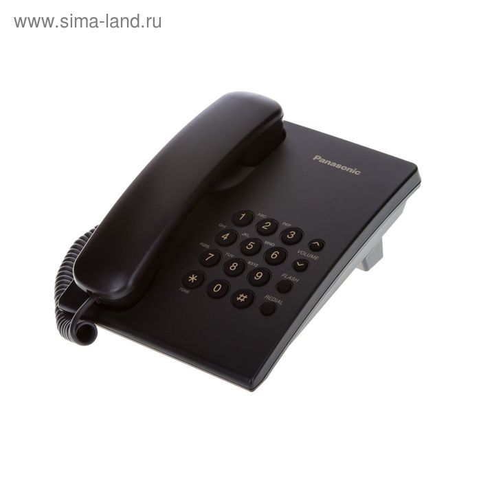 Телефон проводной Panasonic KX-TS2350RUB чёрный - Фото 1