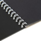 Альбом для зарисовок А5+, 20 листов на гребне Sketchbook Black, чёрная бумага, блок 140 г/м² - Фото 3