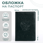 Обложка для паспорта, цвет зелёный - фото 8320445