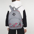 Рюкзак молодёжный, отдел на молнии, 2 наружных кармана, цвет серый - Фото 2