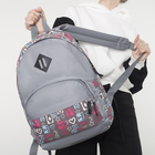 Рюкзак молодёжный, отдел на молнии, 2 наружных кармана, цвет серый - Фото 4