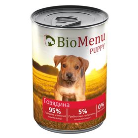 Консервы BioMenu PUPPY для щенков говядина 95%-мясо , 410гр