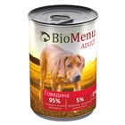 Консервы BioMenu ADULT для собак говядина 95%-мясо , 410гр - фото 1520330