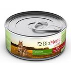 Консервы BioMenu ADULT для кошек, мясной паштет с кроликом 95%-мясо, 100 г. - фото 9773521