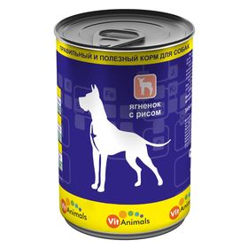 Консервы VitAnimals для собак, ягненок с рисом, 410 г.