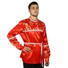 Русская мужская рубаха с кокеткой, цвет красный, р-р 52-54, рост 182 см - фото 3665567