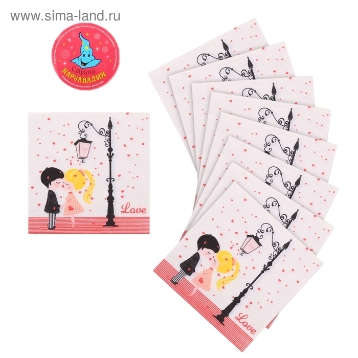 Салфетки двухслойная "Девочка и мальчик" (набор 20 шт) - Фото 1