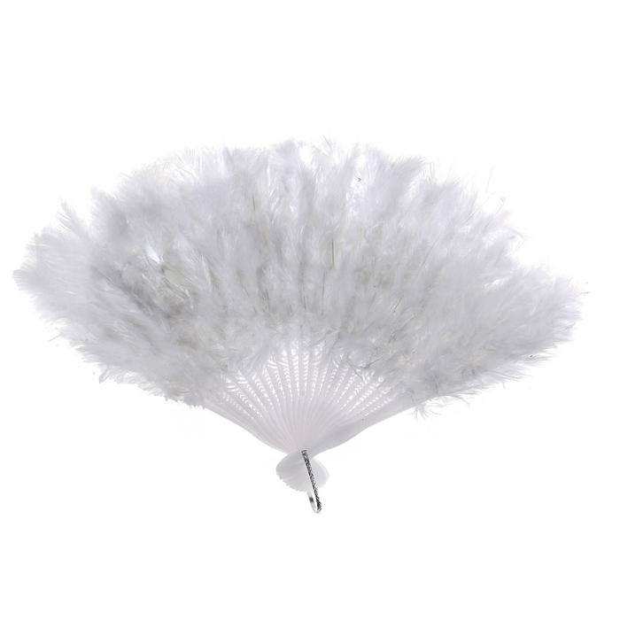 Веер пуховой, 25 см, белый - Фото 1