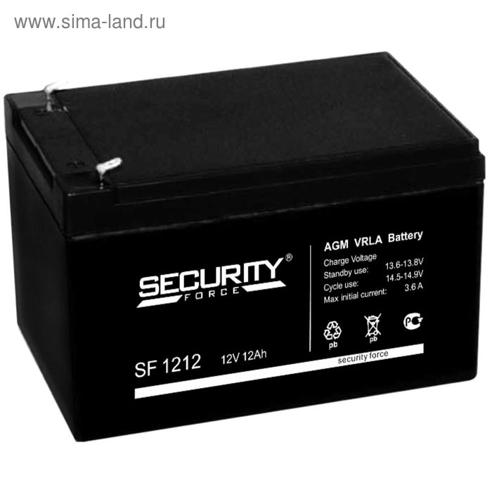 Аккумуляторная батарея Security Force SF 1212, 12 В, 12 А/ч - Фото 1