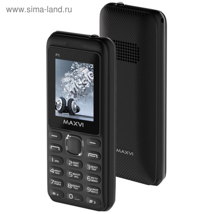Сотовый телефон Maxvi P1, 1.77", 2 sim, 32Мб, microSD, 1.3 Мп, 1500 мАч, черный - Фото 1