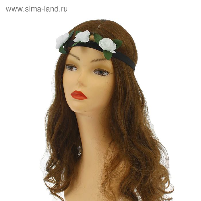 Повязка на голову с розочками, цвета МИКС - Фото 1