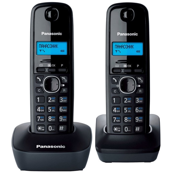 Радиотелефон Dect Panasonic KX-TG1612RUH темно-серый, АОН - Фото 1