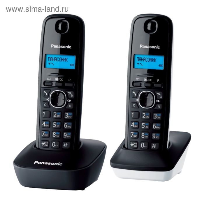 Радиотелефон Dect Panasonic KX-TG1612RU1 темно-серый/белый, АОН - Фото 1