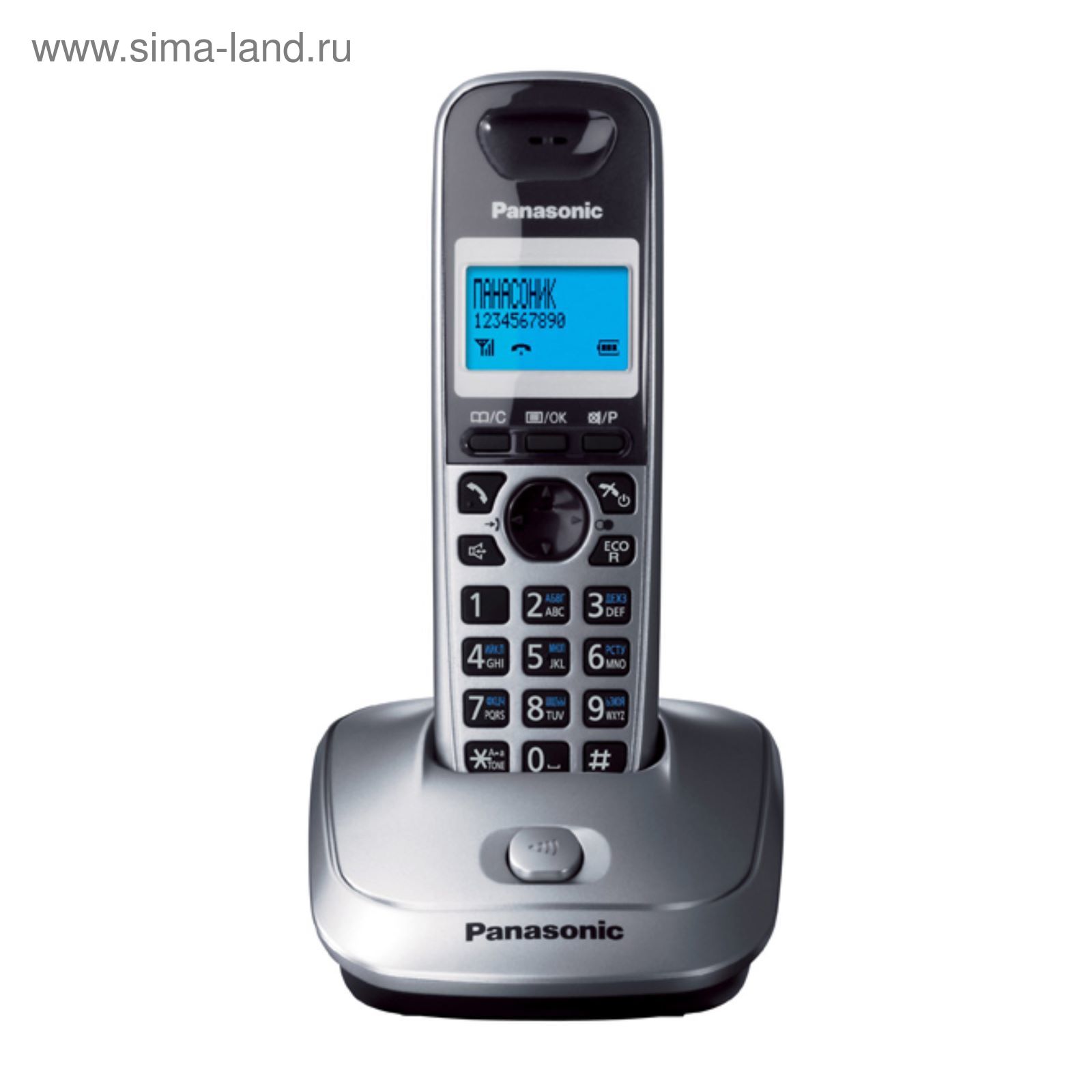 Радиотелефон Dect Panasonic KX-TG2511RUM серый металлик/чёрный, АОН  (2407111) - Купить по цене от 4 099.00 руб. | Интернет магазин SIMA-LAND.RU