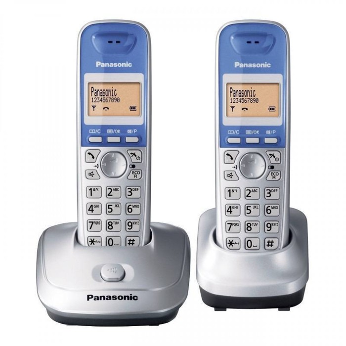 Радиотелефон Dect Panasonic KX-TG2512RUS серебристый, АОН - Фото 1