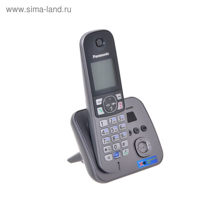 Радиотелефон Panasonic Dect KX-TG6821RUM, автоответчик, АОН, серый металлик - Фото 1