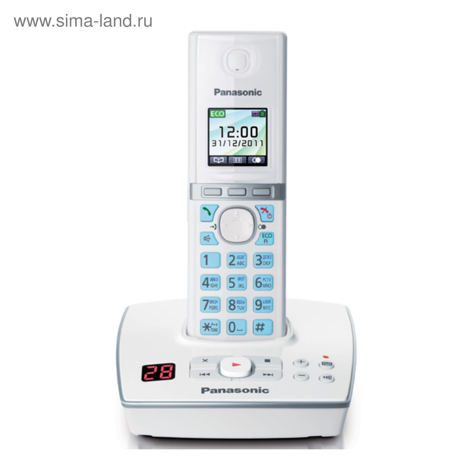 Радиотелефон Panasonic Dect KX-TG8061RUW белый, автоответчик, АОН (2407124)  - Купить по цене от 4 615.00 руб. | Интернет магазин SIMA-LAND.RU